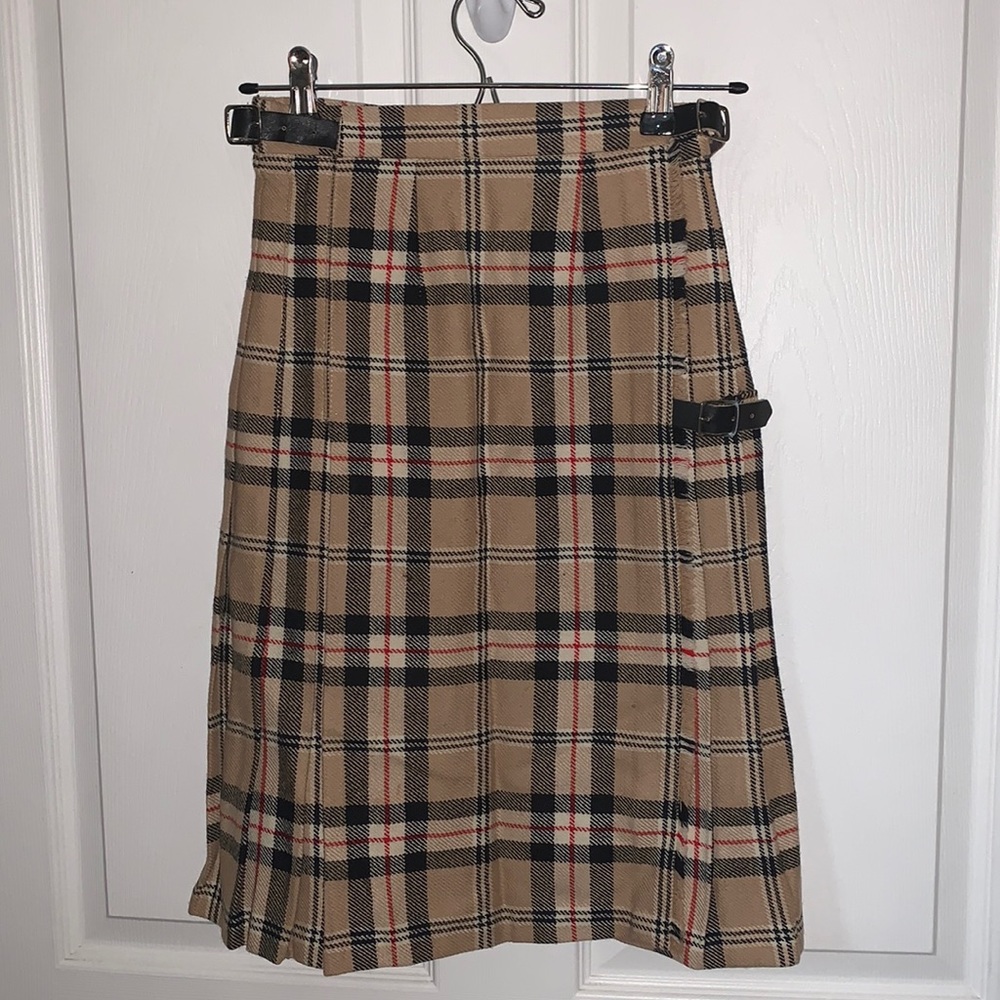 James Dalgliesh plaid pleated skirt vintage